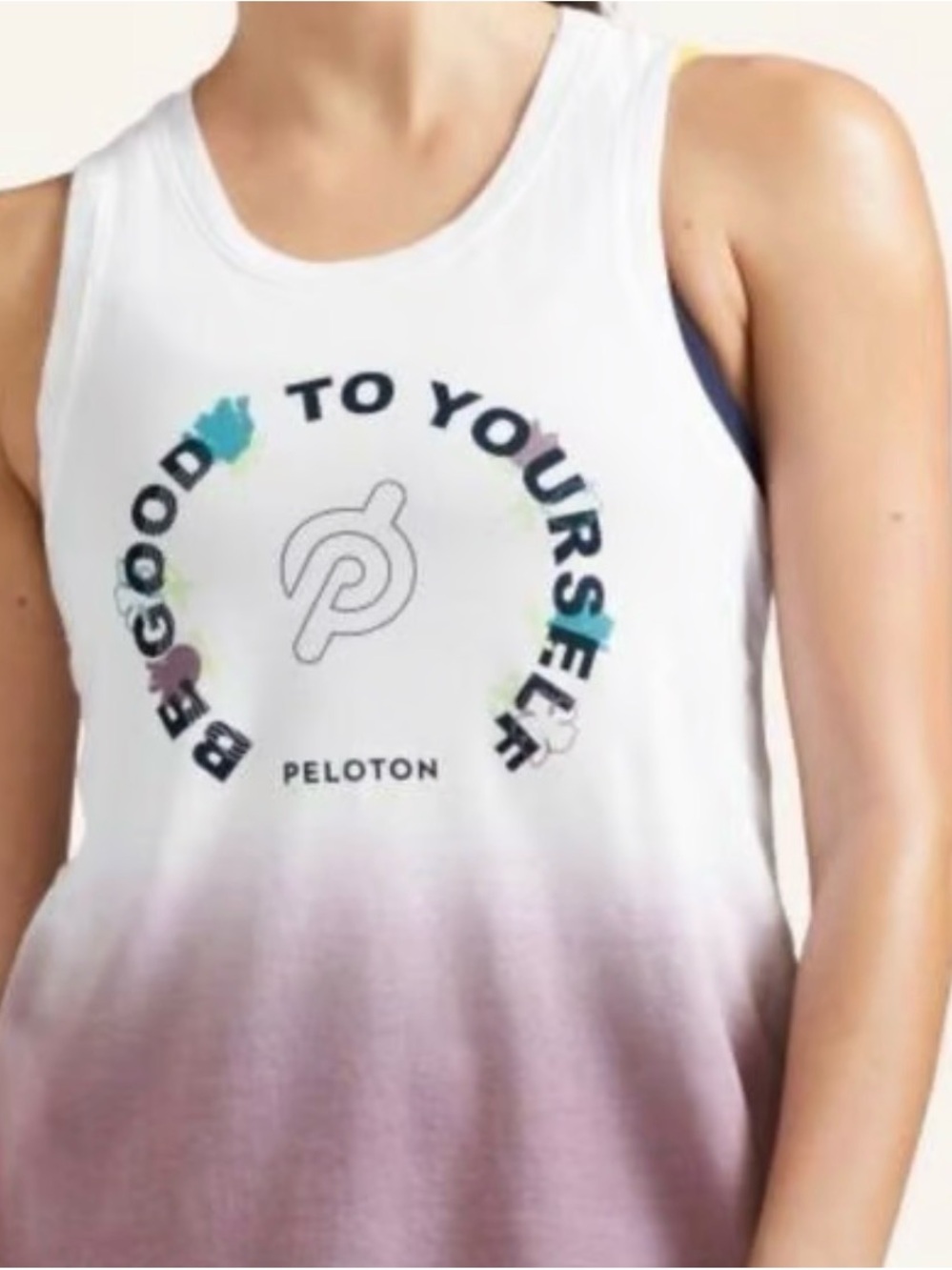 Peloton White to Mauve Gradient Sleeveless Tank